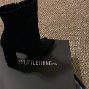 Black faux suede Ankle boots